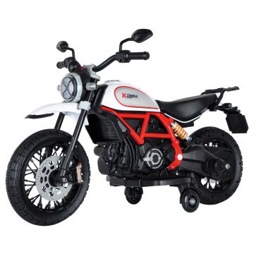 Ducati scrambler електрически детски мотоциклет бял