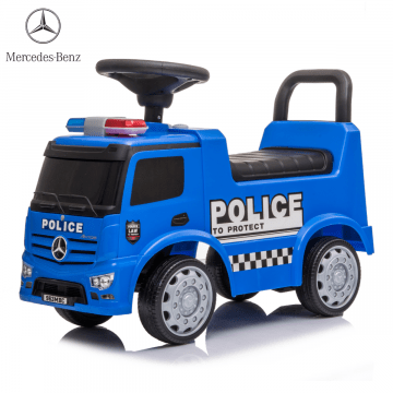 Мерцедес Antos Полицейска кола за разходка със сирена - синя